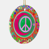 Peace Sign Weihnachten Keramik Ornament (Rechts)