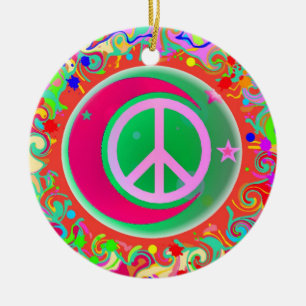 Peace Sign Weihnachten Keramik Ornament