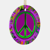 Peace Sign Weihnachten Keramik Ornament (Rechts)