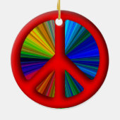 Peace Sign Weihnachten Keramikornament (Hinten)
