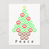 Peace Sign Weihnachtsbaum Feiertagspostkarte (Vorderseite)