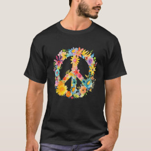 Peace Sign World Liebe Blume Hippie Groovy Vibes T-Shirt