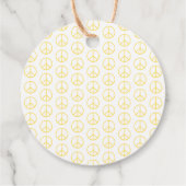 Peace Sign Yellow Groovy Colorful Fun Geschenkanhänger (Rückseite)