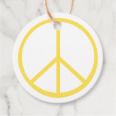 Peace Sign Yellow Groovy Colorful Fun Geschenkanhänger (Vorderseite)