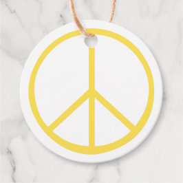 Peace Sign Yellow Groovy Colorful Fun Geschenkanhänger
