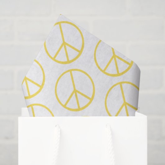 Peace Sign Yellow Groovy Colorful Fun Seidenpapier (Geschenktüte)