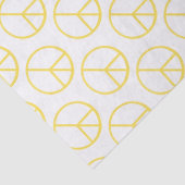 Peace Sign Yellow Groovy Colorful Fun Seidenpapier (Detail)