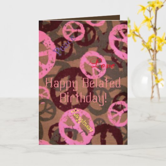 Peace Signs Gedicht Personalisierte Karte (Gelbe Blume)