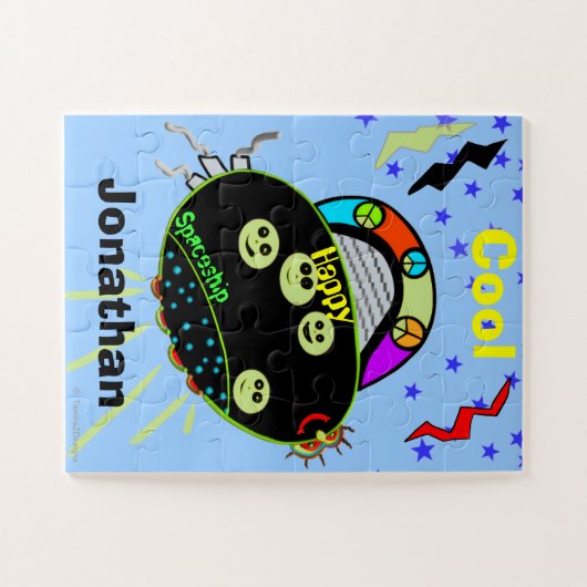 Peace Signs Happy Spaceship Puzzle (Horizontal)