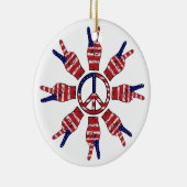 Peace Signs Snowflake Keramik Ornament (Rechts)