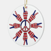 Peace Signs Snowflake Keramik Ornament (Links)