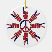 Peace Signs Snowflake Keramik Ornament (Hinten)