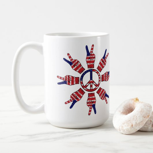 Peace Signs Sun Kaffeetasse (Mit Donut)