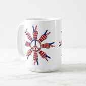 Peace Signs Sun Kaffeetasse (Vorderseite Links)