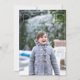 Peace Simple Christmas Family Foto Feiertagskarte