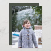 Peace Simple Christmas Family Foto Feiertagskarte (Vorne/Hinten)