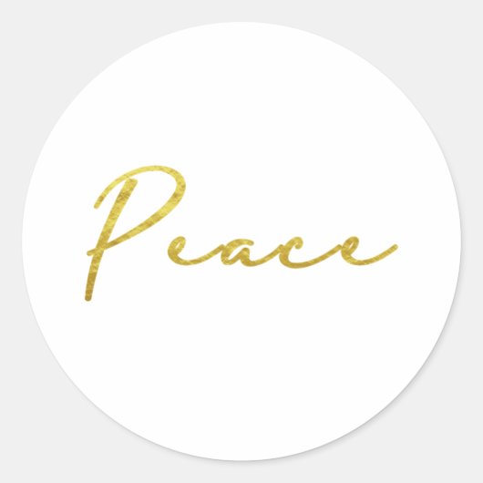 Peace simple gold typography Sticker (Vorderseite)