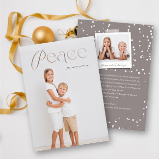 Peace Simple Typografy Minimalistisch Holiday Foto Feiertagskarte