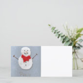 Peace Snowman Fotokarte Feiertagskarte (Stehend Vorderseite)