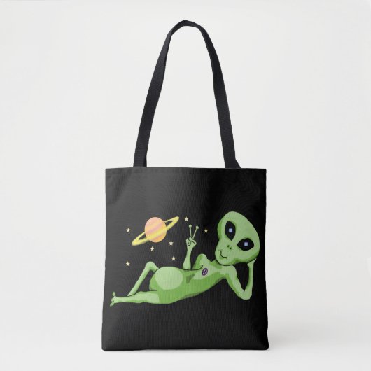 Peace Space Alien Tote Bag Tasche (Vorderseite)