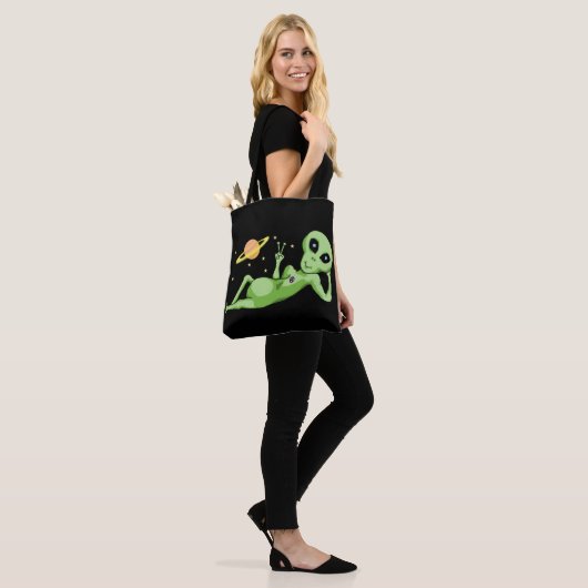 Peace Space Alien Tote Bag Tasche (Am Model)