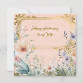 Peace Spring Blume grenzt an Goldrahmen Mitteilungskarte (Vorderseite)