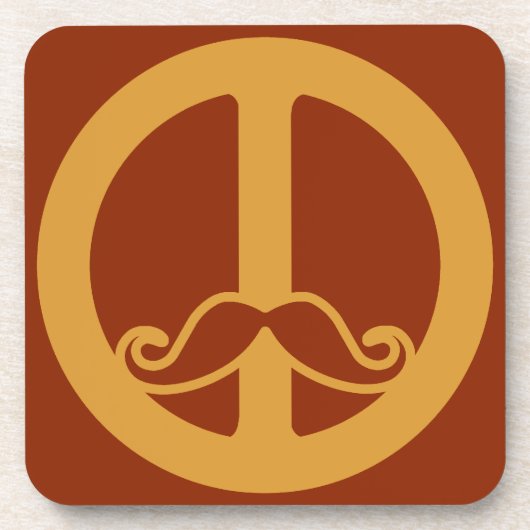 Peace Stache Untersetzer (Vorderseite)