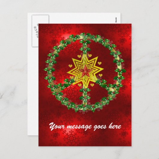 Peace Star Feiertagspostkarte (Vorne/Hinten)