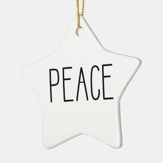 PEACE - Star Shaped Christmas Ornament minimal (Links)