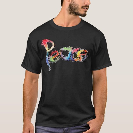 Peace Statement-Grafik mit farbenfroher Wasserfarb T-Shirt (Vorderseite)