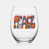 Peace Stemless Wine Glass Weinglas Ohne Stiel (Vorderseite)