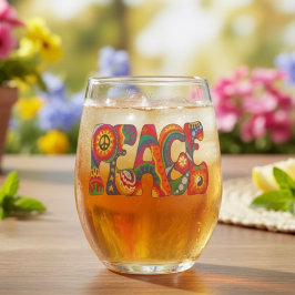 Peace Stemless Wine Glass Weinglas Ohne Stiel