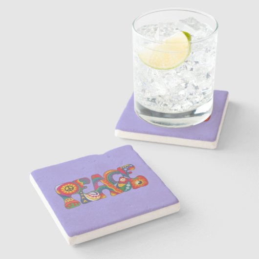 Peace Stone Untersetzer (Seitenansicht)