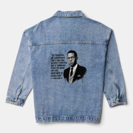 Peace & Strength – Malcolm X Inspirational Quote  Jeansjacke