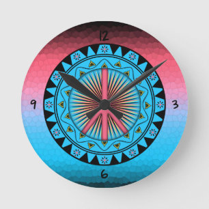 Peace Sun Round Clock Runde Wanduhr