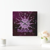 Peace Sun Sagittarius Quadratische Wanduhr (Zuhause)