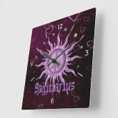 Peace Sun Sagittarius Quadratische Wanduhr (Winkel)