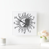 Peace Sun Wall Clock Quadratische Wanduhr (Zuhause)