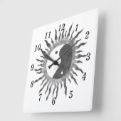 Peace Sun Wall Clock Quadratische Wanduhr (Winkel)