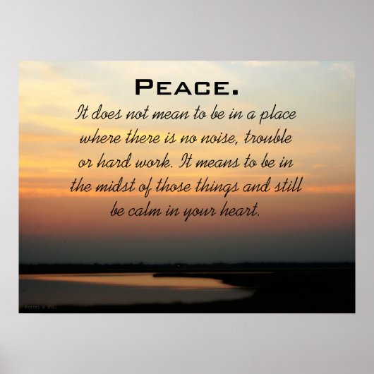 Peace Sunset Poster (Vorne)