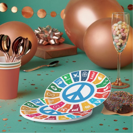 Peace Sustainability Goals Eco-Friendly Party Pack Pappteller (Multi)