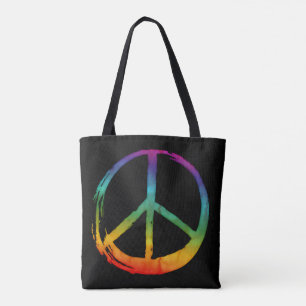 PEACE Symbol - 60er Psychedelic Hippie Krawatte-Dy Tasche