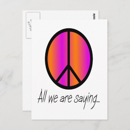 Peace Symbol "All we are Sprichwort" Postkarte (Vorne/Hinten)