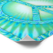 Peace Symbol Blue-Grüntöne Poster (Ecke)