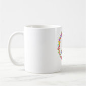 Peace Symbol Blume Power Farbiges Design Kaffeetasse (Links)