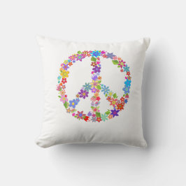 Peace Symbol Blume Power Farbiges Design Kissen