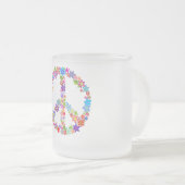 Peace Symbol Blume Power Farbiges Design Mattglastasse (VorderseiteRechts)