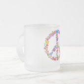 Peace Symbol Blume Power Farbiges Design Mattglastasse (Vorderseite Links)