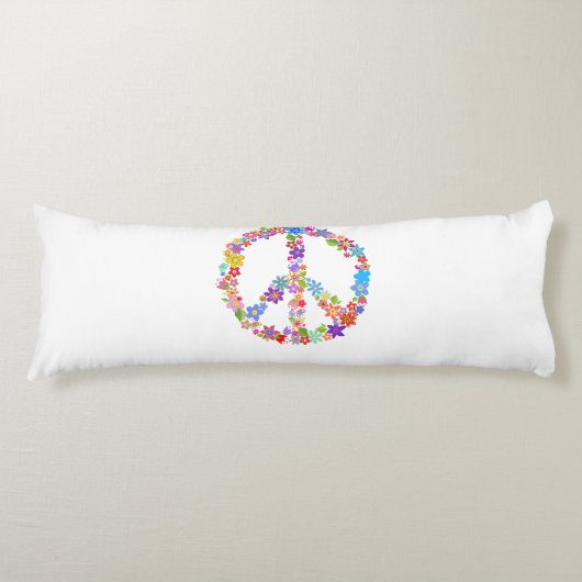 Peace Symbol Blume Power Farbiges Design Seitenschläferkissen (Vorderseite)