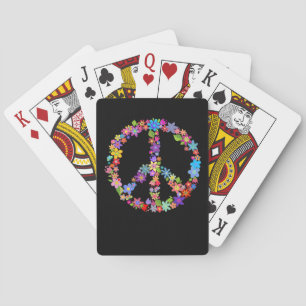 Peace Symbol Blume Power Farbiges Design Spielkarten